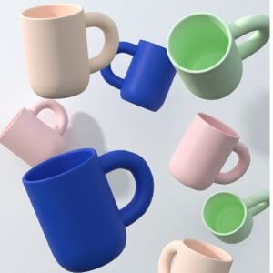 Nordic Big Ear Mugs Coffee Mug Drinking Ceramic Cups Creative Design Cute Fat Tumbler Cup 8OZ 1
