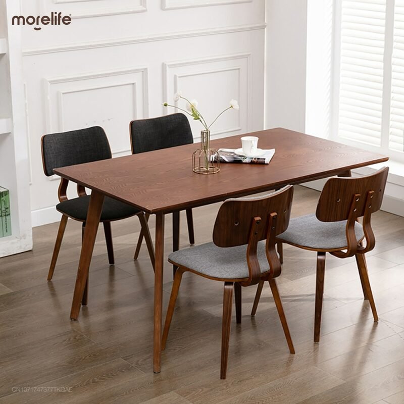 Nordic Solid Wood Dining Chairs Kitchen Bedroom Backrest Chair Modern Minimalist Home Furniture Stool Hotel Restaurant Chair 2
