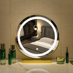 Touch Switch Tempered Glass Mirror Light Led Makeup Light Small Frame Mirror Quality Ornament Espejos Con Luces Smart Mirror 1