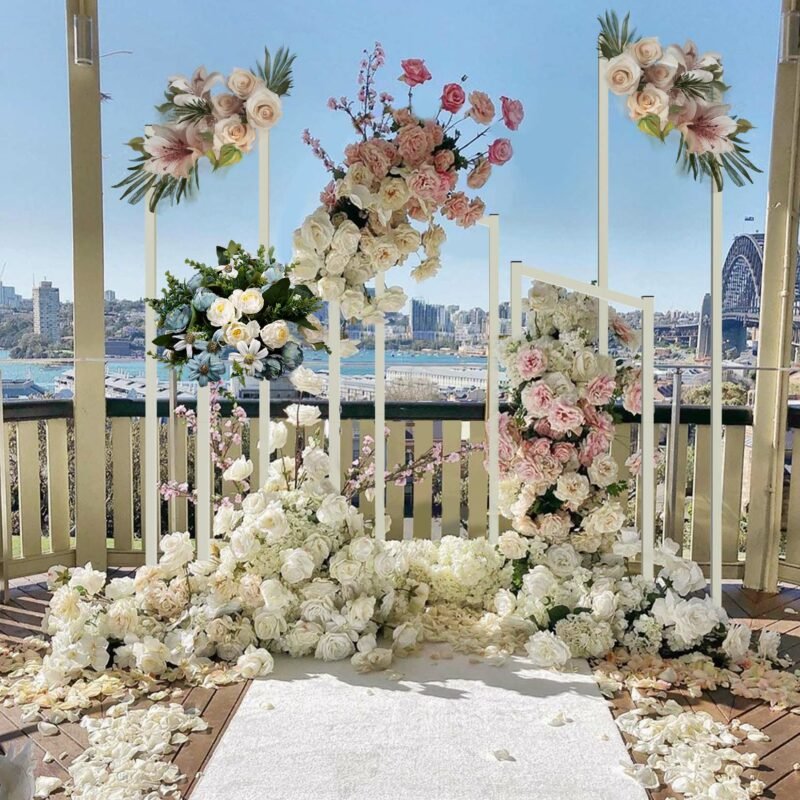 5Pcs Metal Column Stand Wedding Prop Table Decoration Flower Rack Wedding Tabletop Flower Stand Holder Pillar Display Rack 2