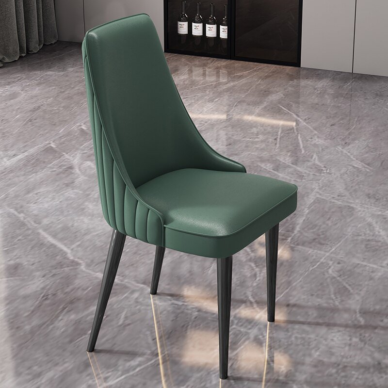 Minimalist Leather Nordic Dining Chairs Design Modern Toilet Makeup Kitchen Dining Chairs Toilet Makeup Sillas Furniture 6