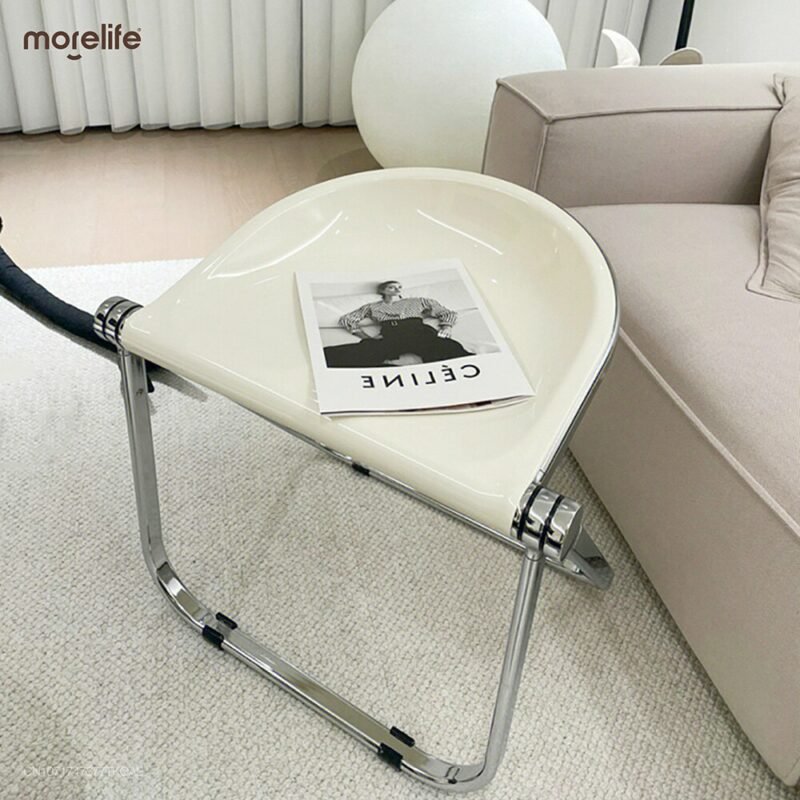 Vintage Dining Chair Minimalist Casual Cream Style Chair Acrylic Dining Bench Foldable Bedroom Makeup Bench 1