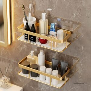 Bathroom storage rack, no-perforation washstand, washroom, net basket to store wall-mounted articles bathroom shelf  wall shelf 1