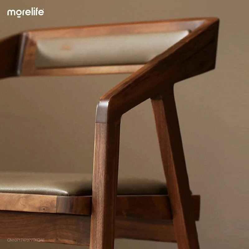 Solid Wood Dining Chair Creative Cafe Bar Catering Milk Tea Shop Single Chair Home Backrest Cushion Chair New 2023 4