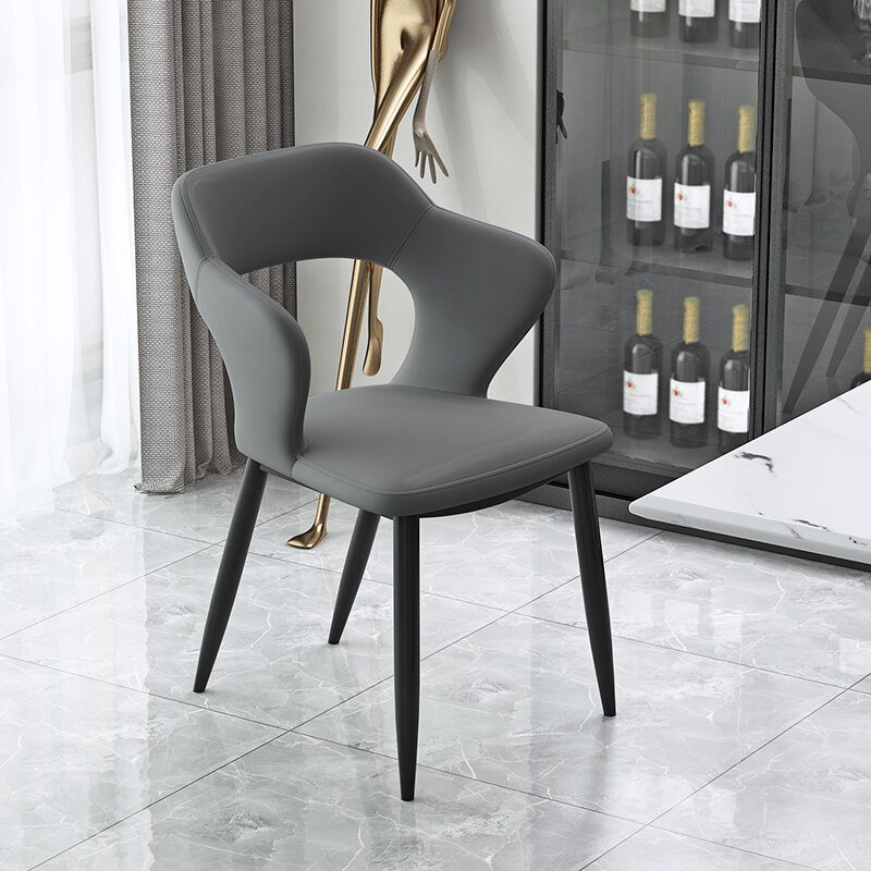 Modern Nordic Dining Chairs Lounge Living Room Leather Makeup Dining Chair Decorative Armchair Sillas De Comedor Furnitures 3