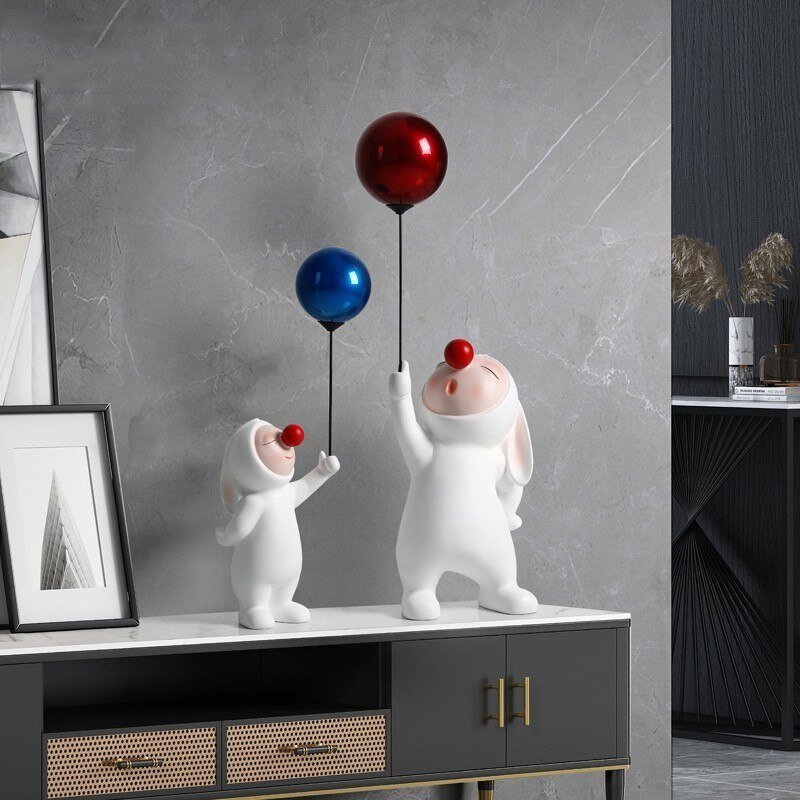 FULLOVE Nordic Creative Balloon Rabbit Ornament Animal Living Room Desktop TV Cabinet Porch Window Decoration Brinquedo Modelos 4