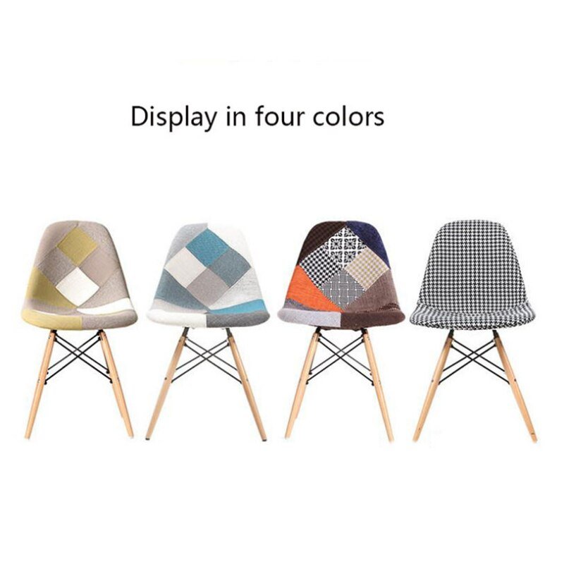 Nordic Style Dining Chairs Cloth Soft Bag Iron Leg Dining Chair Leisure Modern Simple Back Coffee Shop Solid Wood Home Furniture 5