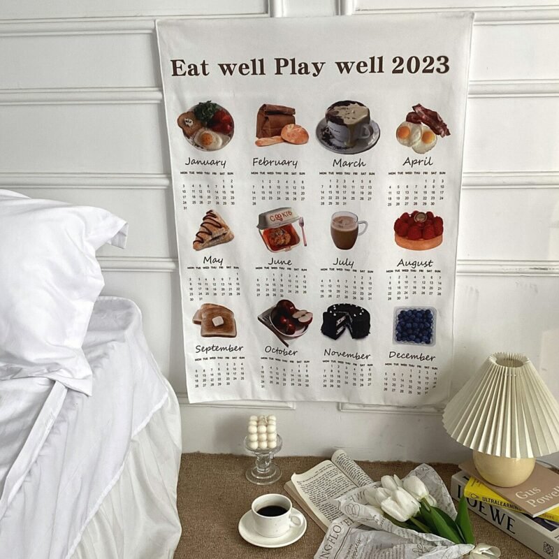 MOMO Ins New Year Calendar 2023 Calendar Background Painting Home Decoration Photography Background Cloth Hanging Cloth 1