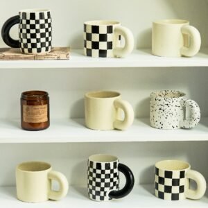 Korean Style Fatty Mug Design Splash Ink Ceramic Cup Spot Mugs Simple Coffee Mug Couple Cups  Coffee Mugs Tea Drinkware 1