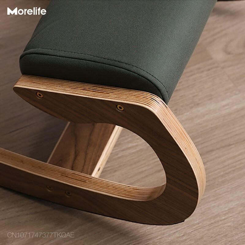Nordic solid wood leisure rocking chair Light luxury household computer chair Kneeling chair Orthostatic rocking chair 5