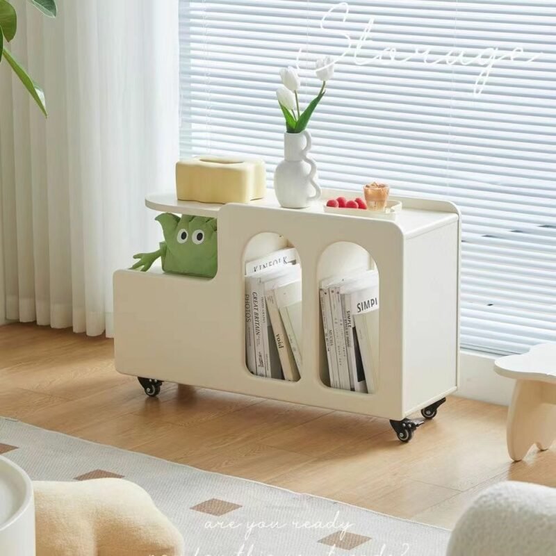 MOMO Side A Few Nordic Cart Cream Wind Removable Small Coffee Table Living Room With Wheel Internet Red Side Cabinet Small Table 4