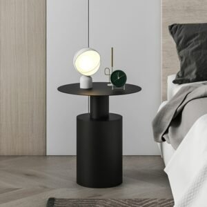 FULLOVE Nordic Style Bedside Tables Modern Minimalist Bedroom Round Creative Cupboard Light Luxury Iron Small Desk Dropshipping 1