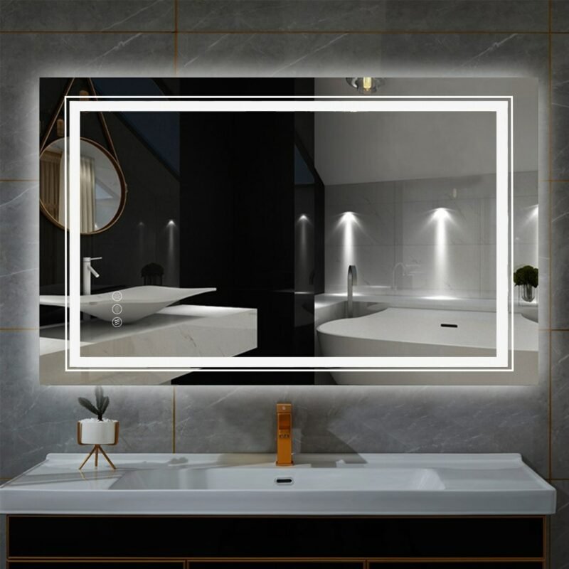 Large LED Bathroom Mirror with Lights LED Vanity Mirror Wall Mounted Anti-Fog Dimmable Makeup Mirrors for Bedroom 3