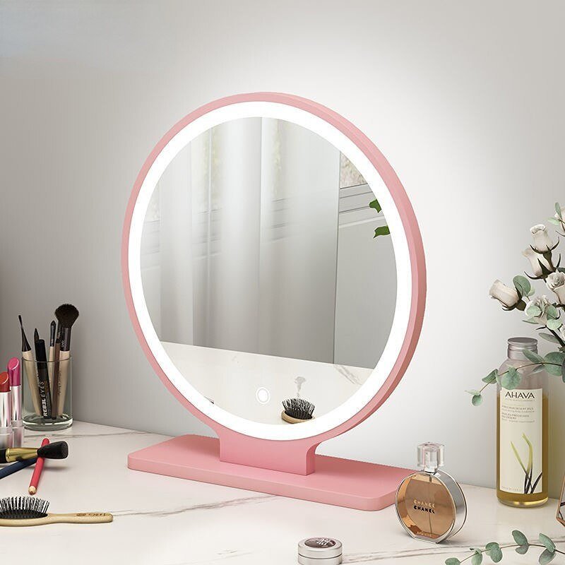 Makeup Decorative Mirror Bathroom Light Glass Tabletop Round Smart Decorative Mirror Aesthetic Grand Miroir Room Decoration 3