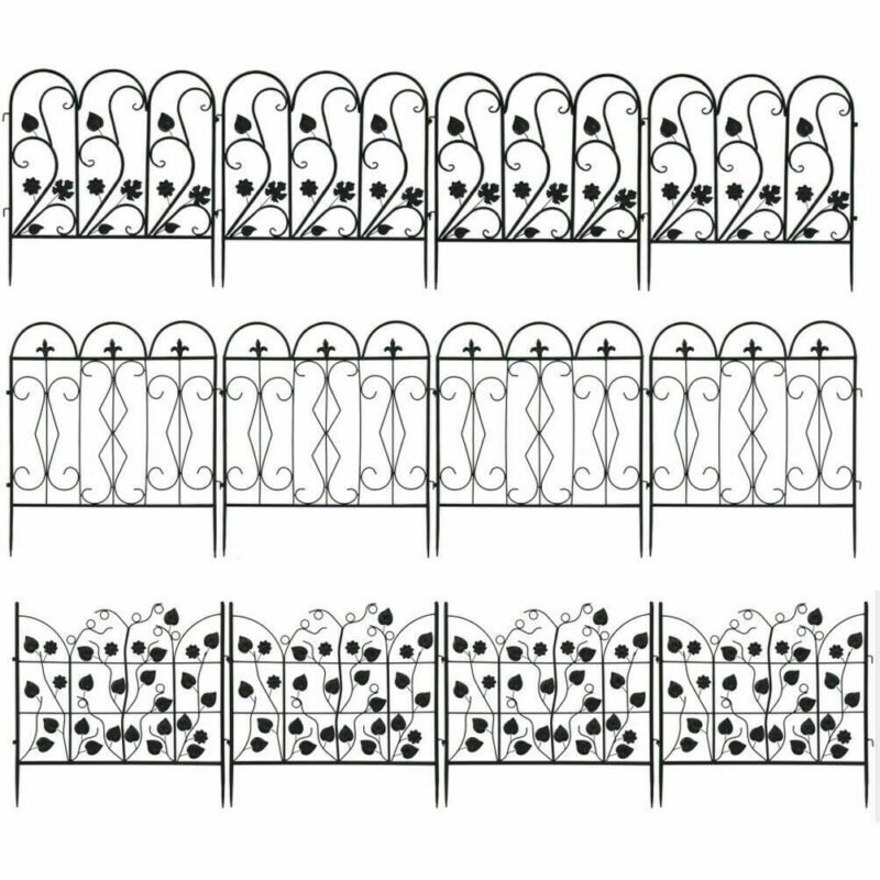 Large Decorative Garden Fence Outdoor Coated Metal Rustproof Landscape Wrought Iron Wire Border Folding Patio 2