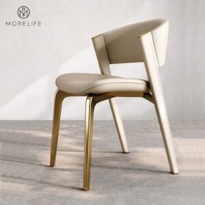Gold metal dining chairs modern style backrest dining chairs kitchen furniture 1
