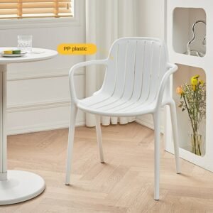 Plastic Dining Chair Home Stacked Nordic Chair Wholesale Simple Armrest Armchair Ins Restaurant Dining Table And Chair Stool 1