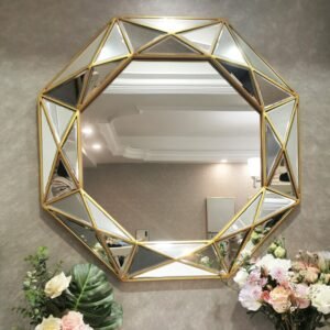 Vanity Luxury Shower Bathroom Mirror Cosmetic Golden House Wall Mirror Decoration Living Room Espejos Decorativos Home Decor 1