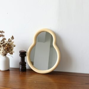 MOMO Ins Korean Solid Wood Makeup Mirror Vanity Mirror Bedroom Bathroom Homestay Decoration Studio Decoration 1