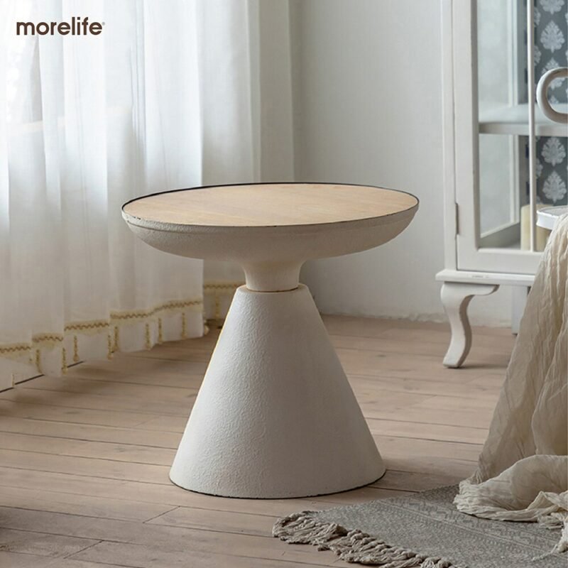 Nordic vintage coffee table side table iron art removable round creative sofa side table living room balcony coffee table 3