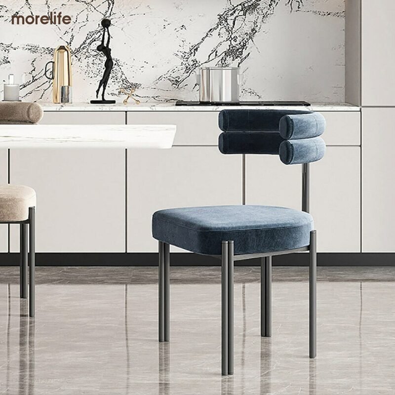 Designer Dining Chair Italian Minimalist Creative Half Arc Back Chair Home Dressing Chair Cafe Leisure Negotiation Chair 2