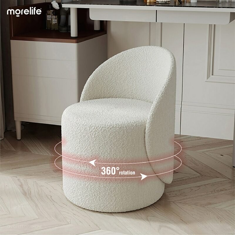 Nordic Luxury Rotary Dressing Stool Makeup Chair Book Chair Coffee Chair Hotel Chair Living Room Reception Chair Simple Stool 5