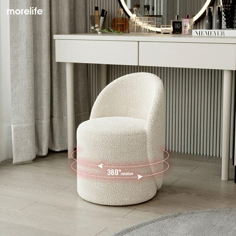 Light Luxury Chairs for Bedroom Makeup Chair Backrest Makeup Stool Home Bedroom Vanity Chair Simple Dresser Stool Accent Chairs 3