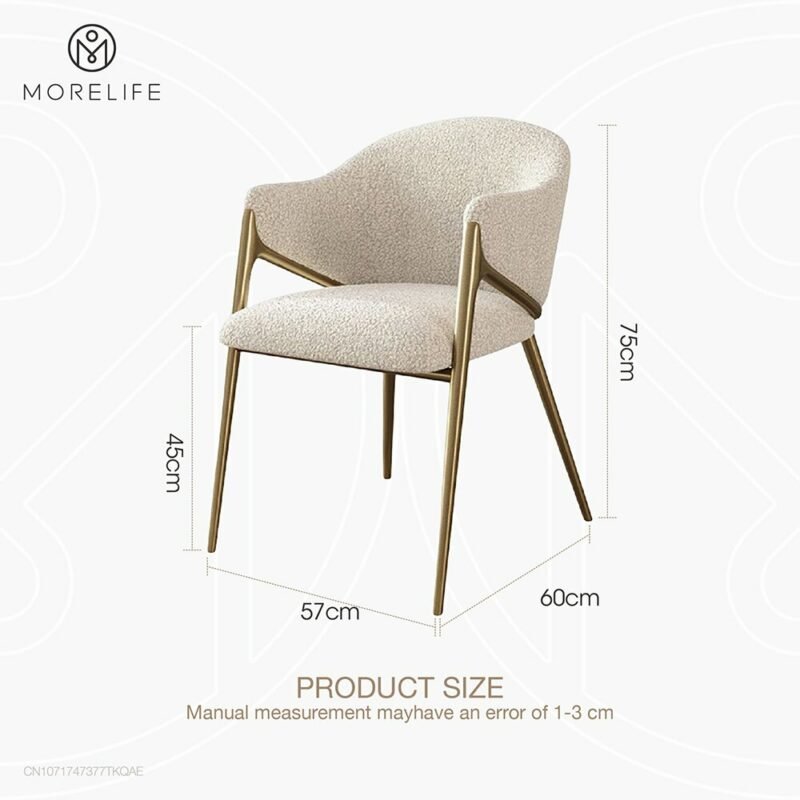 Nordic designer luxury stainless steel dining chairs comfortable soft cushion backrest villa hotel dining chairs leisure chairs 6