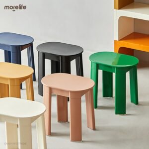 Medieval Plastic Low Stools Small Household Plastic Stools Household Thickened Round Stools Simple Dressing Stools 1