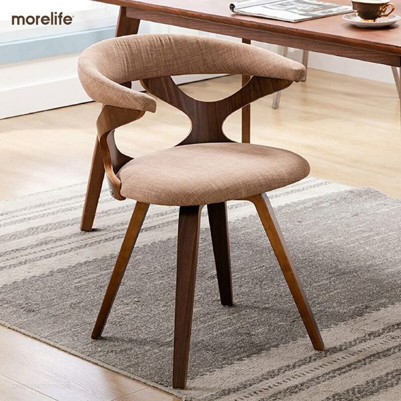 Nordic Modern Solid Wood Dining Chair Leisure Chair Computer Study Cffice Chair Restaurant Simple Dining Chair Oxhorn Chair 3