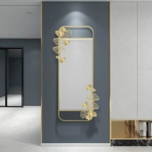 Modern Fashion Decorative Mirror Luxury Metal Wall Living Room Creative Mirror Pendant Porch Aisle Espejo Abstract Mirror Gift 1