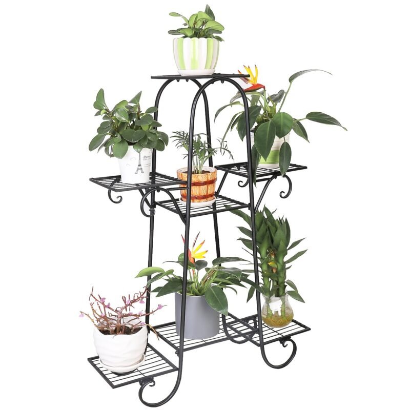 Large 7 Tier Plant Stands Indoor Metal Plant Shelf Stand Outdoor Multilayer Potted Planters Display Rack Patio Garden 3