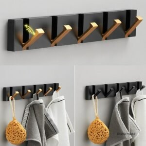 Black Gold Wall Hooks Folding Towel Hanger Coat Clothes Holder  Hook Bathroom Kitchen Bedroom Hallway Decoration Accessories 1