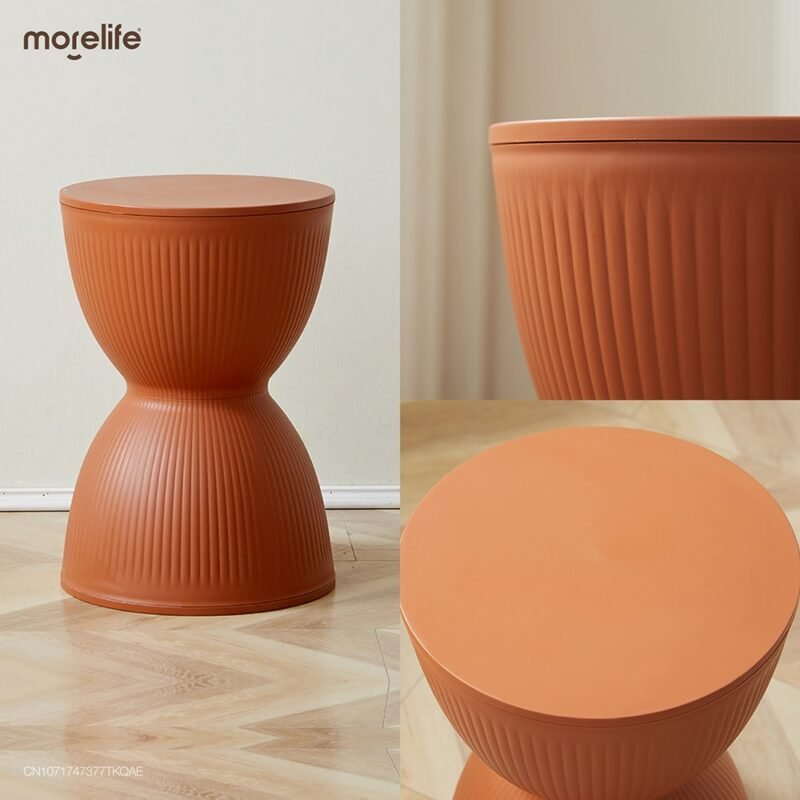 Plastic stool Designer Footstool side table creative design hourglass bedside table fashionable changing shoes round stool 6