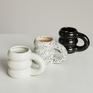 Creative Water Cup Ceramic Mug Nordic Coffee Cups with Big Handrip Colored Ceramics Big Juice Mugs 1
