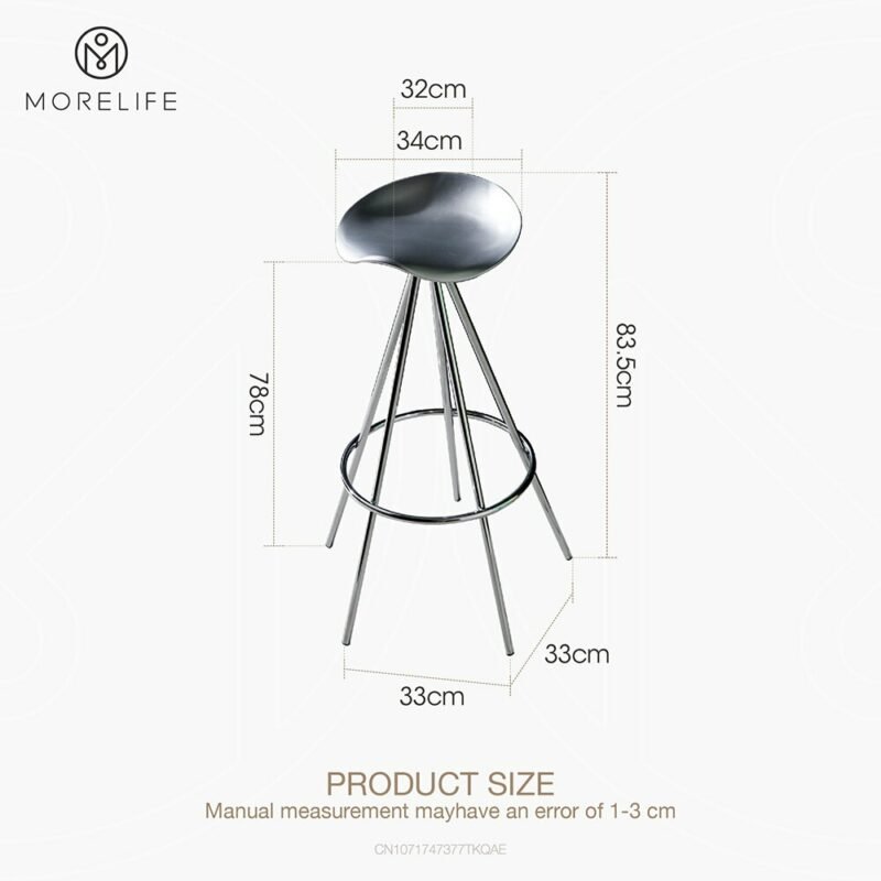 Fashion aluminum alloy rotatable bar chair Hotel chair Coffee chair Simple modern high stool Home bar chair Iron art creativity 6