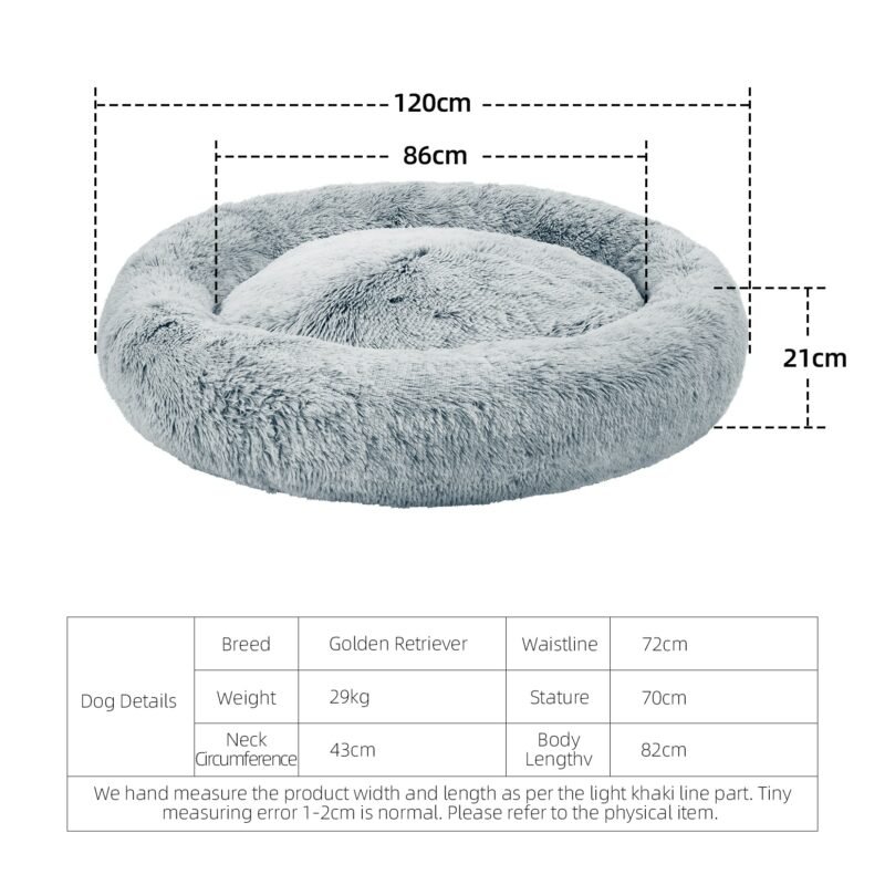 Extra Large Waterproof Calming Dog Beds Washable Anti Anxiety Round Fluffy Plush Faux Fur Pet Bed 5
