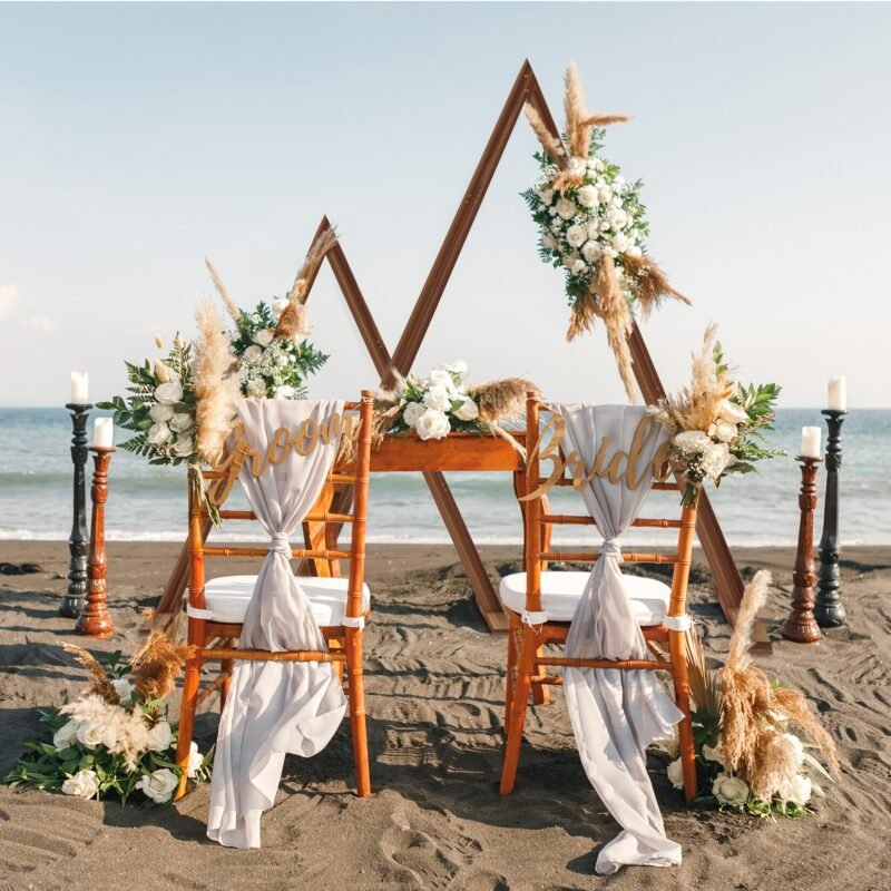 Wedding Arch Stand: 2 Pack Wooden Wedding Ceremony Arch Decor Backdrop Frame Stand for Outdoor Garden Plants, Party Venue 4