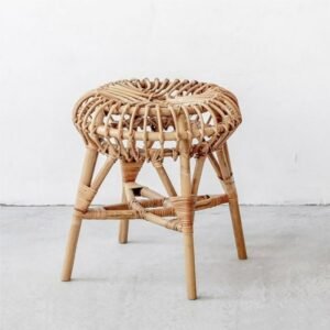 Household Rattan Stool French Retro Nordic Home Dining Chair Living Room Coffee Table Side A Few Exquisite Dressing Table Stool 1