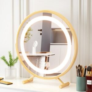 Modern Decorative Mirror Table Led Light Touch Switch Vanity Smart Decorative Mirror Bathroom Espejo Redondo House Decoration 1