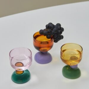 1PC Color Funky Irregular goblet cocktail glass drinking glasses shot glasses set champagne glass BPA free Glass cup 6.7oz 1