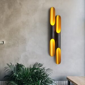 Modern Aluminum Bamboo Tube shape Wall Light Up down 2 LED lights Creative Living room Bedroom Decoration gold black Light 1