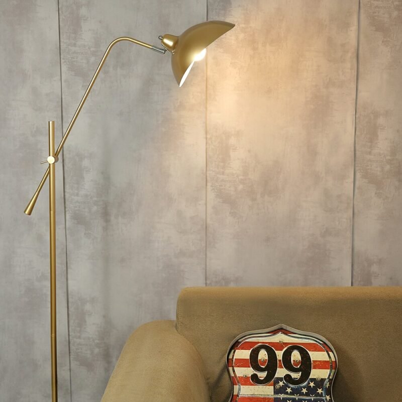 Nordic Simple Gold Floor Lamps Marble Base Standing Lamp Adjustable Length Floor Light Foyer Living Room Indoor Light Fixtures 2