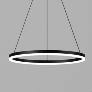 New Black Led Dining Table Pendant Lamp Round Office Acrylic Ceiling Chandelier Light Home Decorative Lamp For Bar Shopping Mall 1