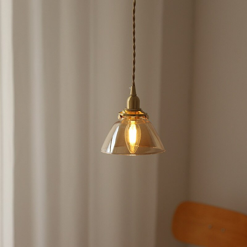 Vintage Japanese Style Glass Pendant Lamp for Living Room Bedside Kitchen Aesthetic Room Decorator Lighting Appliance Luminary 5