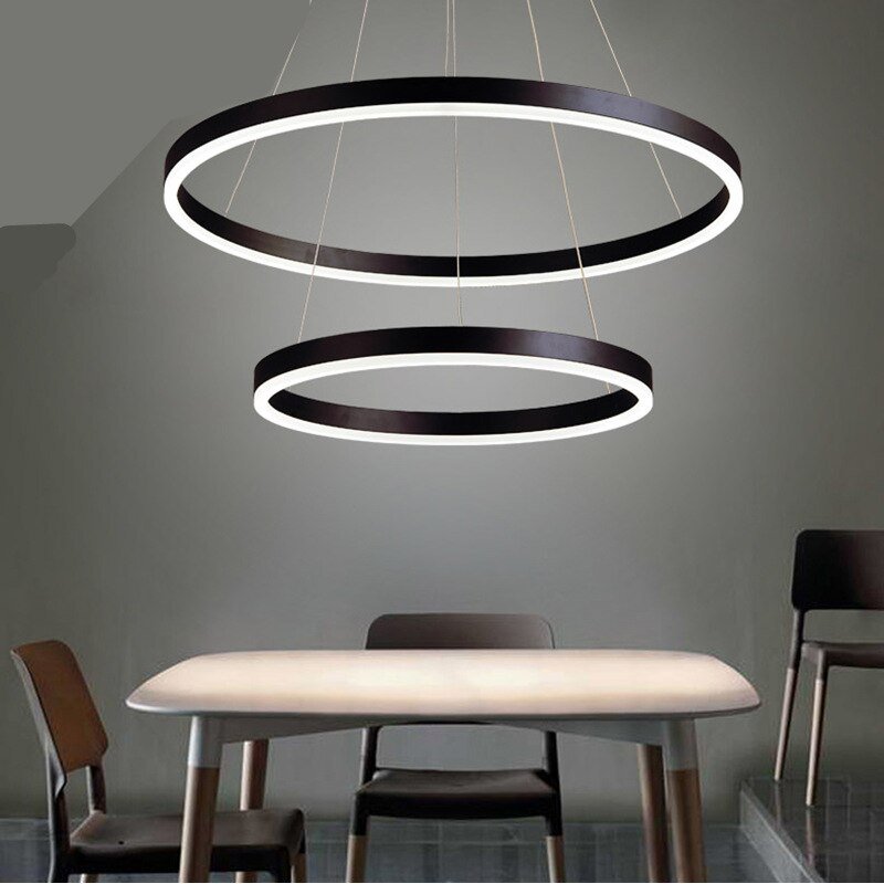 Modern Acrylic Living Room Pendant Light  80 60 40cm Round Ring Led Dining Table Office Bedroom Study Indoor Decorative Lamp 3