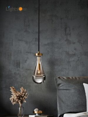 Modern light luxury drop pendant lamp simple creative restaurant bar bedside crystal pendant light 1
