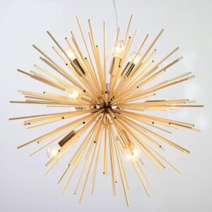 Post-modern Gold Pendant Lights Living Room Restaurant Study led radiation sphere art Personality design pendant lamp 1