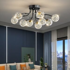 Modern Living Room Led Ceiling Chandelier Iron Gold Black For Bedroom Loft Pendant Home Decor Indoor Lighting Lusters Luminaire 1