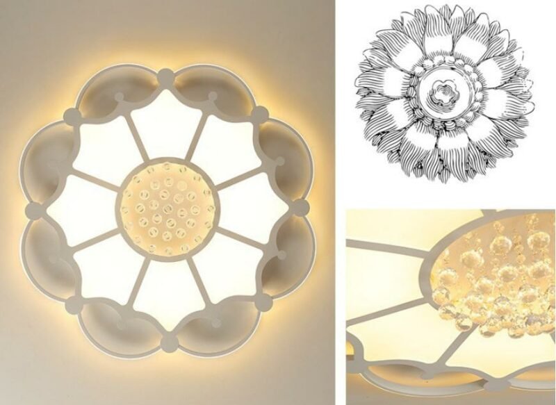 New Round crystal ceiling lamp led indoor home lighting lamps creative modern living room led lighting Light Fixture lampara dor 4